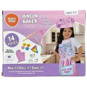 Born Toys Real Kid's Baking Cooking Set w/Unicorn Apron Ages 5+ Dress Up Pretend